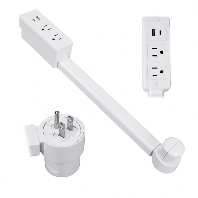 Extend the Socket in the Hidden Position US 2outlets and USB Ports Extends 44cm-70cm Rotates 180 Electrical Outlet Extender